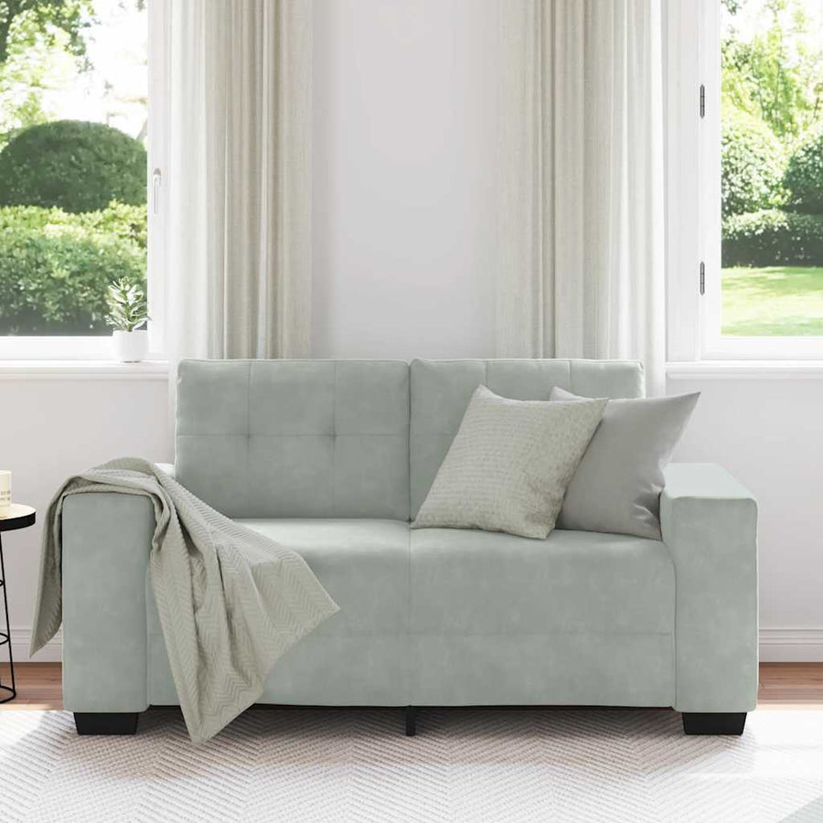 Loveseat Bank Fluweel 120 cm Lichtgrijs