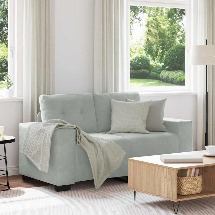 Loveseat Bank Fluweel 120 cm Lichtgrijs