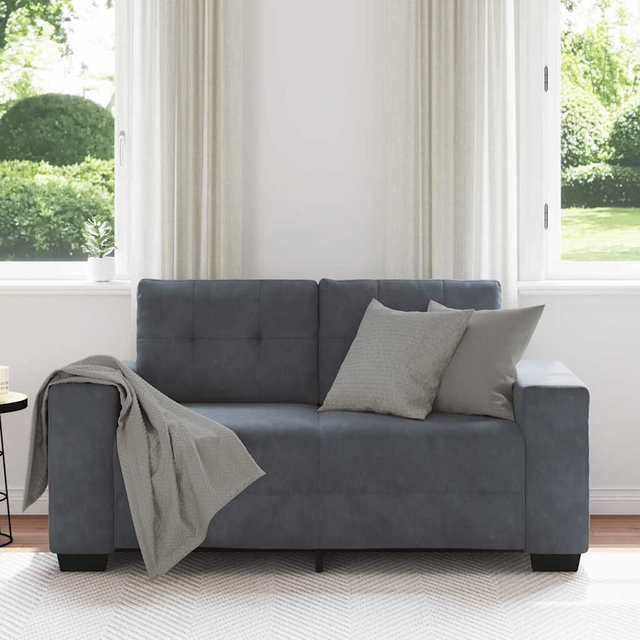 Loveseat Bank Fluweel 120 cm Donkergrijs