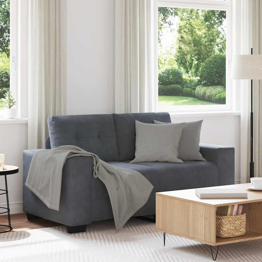 Loveseat Bank Fluweel 120 cm Donkergrijs