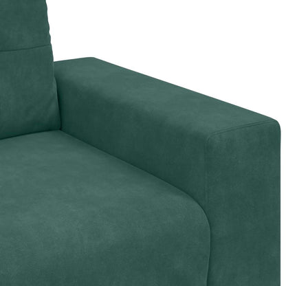 Loveseat met kussen Donkergroen Fluweel