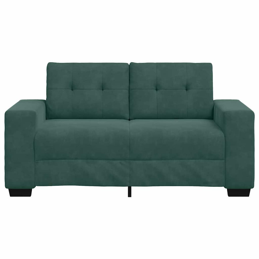 Loveseat met kussen Donkergroen Fluweel