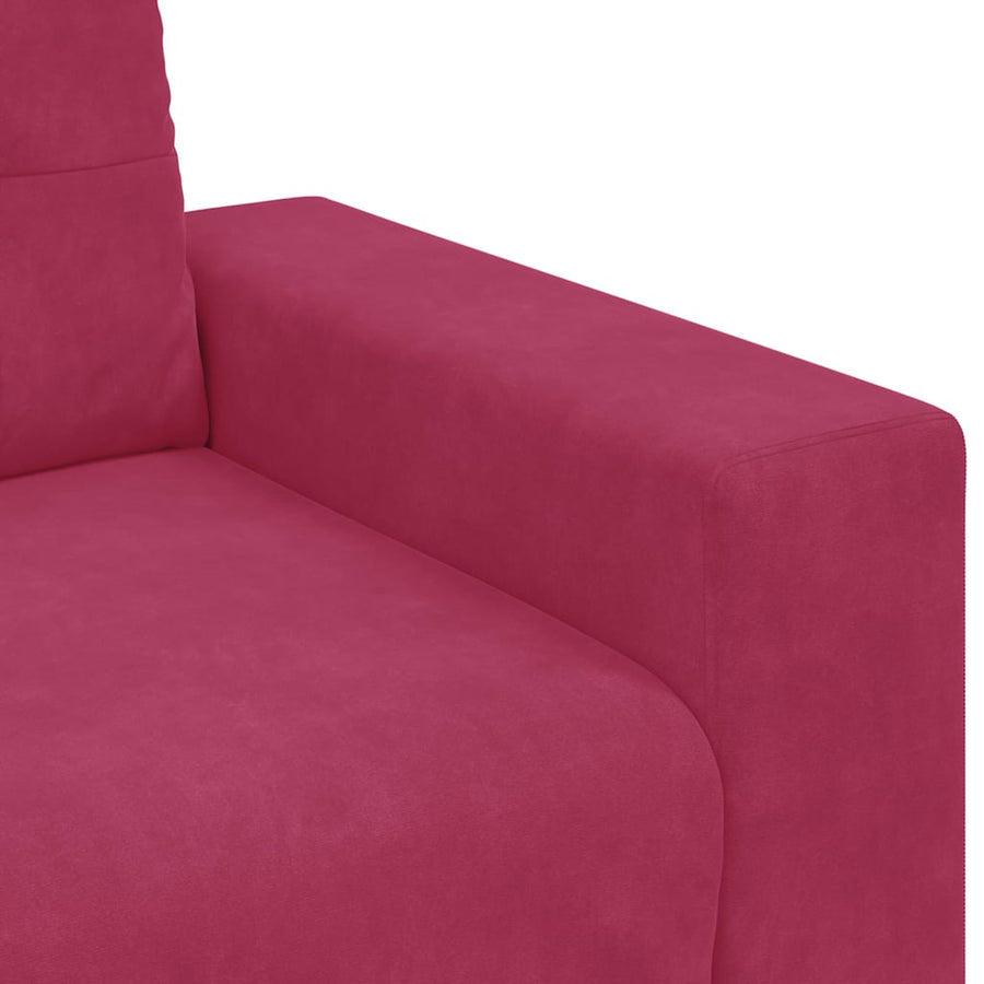 Loveseat met kussen Wijnrood Fluweel