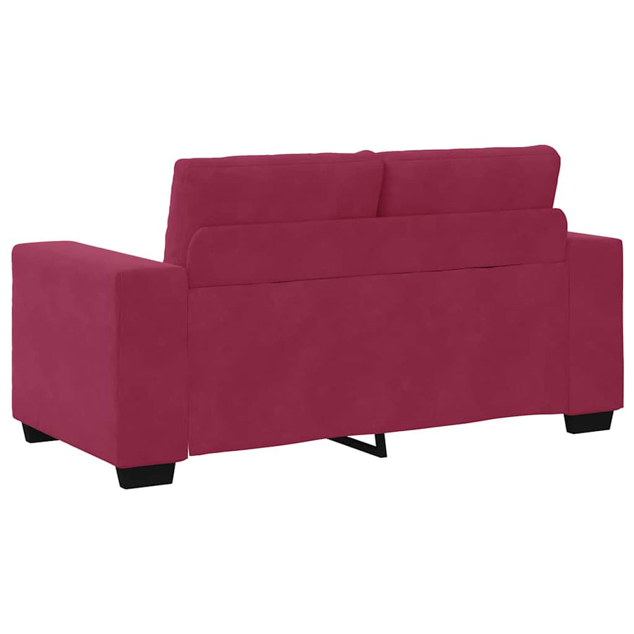 Loveseat met kussen Wijnrood Fluweel