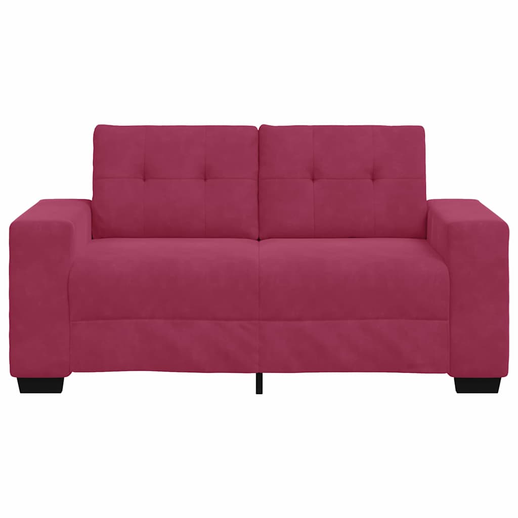 Loveseat met kussen Wijnrood Fluweel