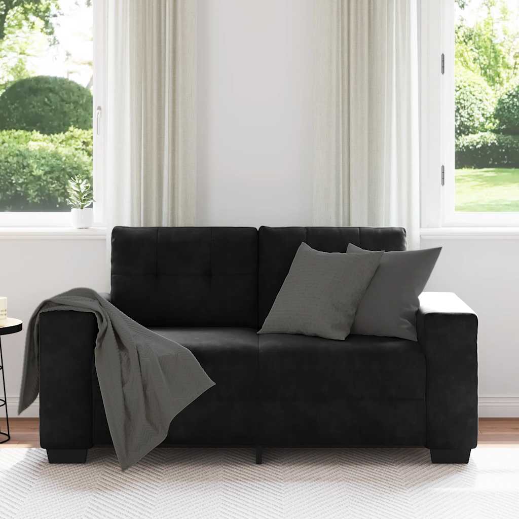 Loveseat Bank Fluweel 120 cm Zwart