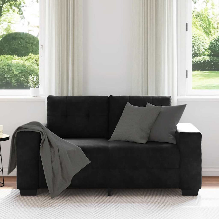 Loveseat Bank Fluweel 120 cm Zwart