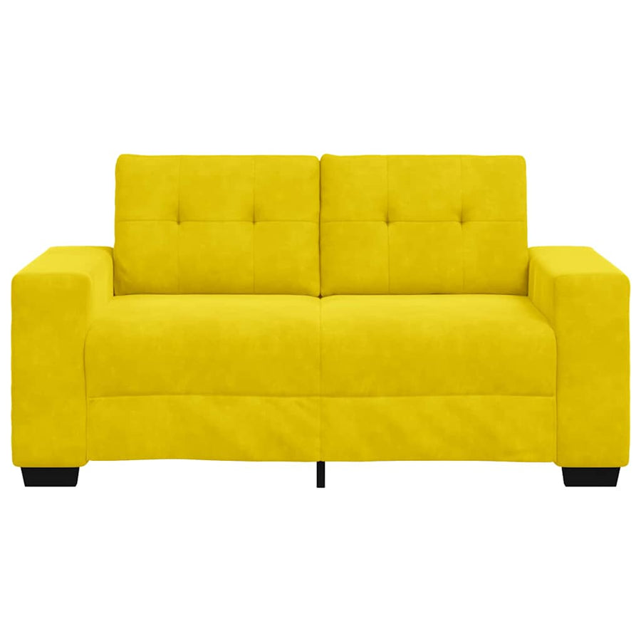 Loveseat met kussen Geel Fluweel