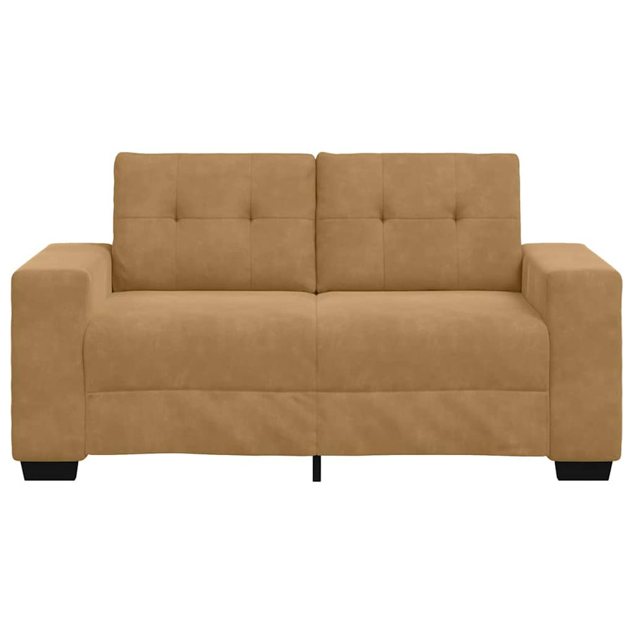 Loveseat met kussen Bruin Fluweel