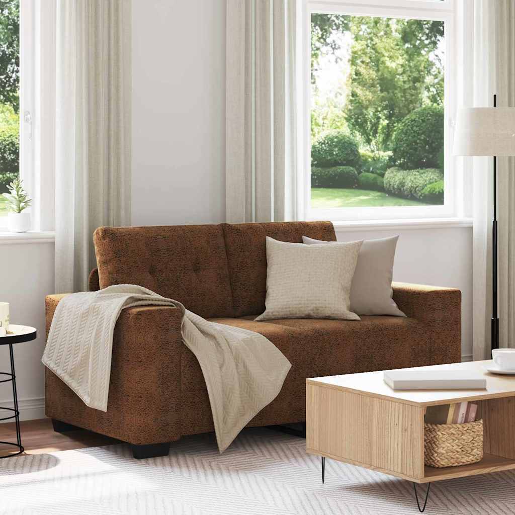 Loveseat met kussen Bruin Kunstleer