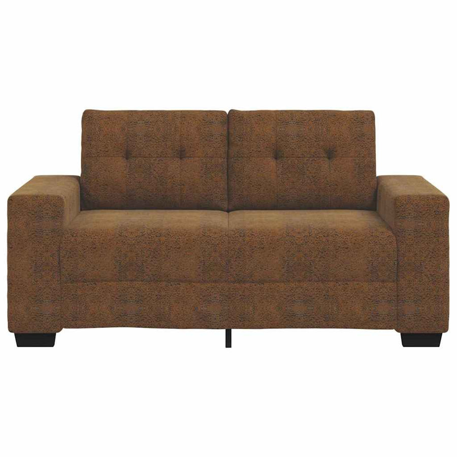 Loveseat met kussen Bruin Kunstleer