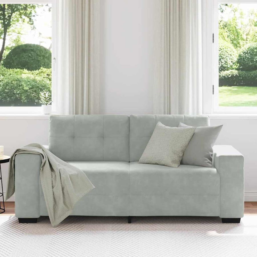 Loveseat Bank Fluweel 140 cm Lichtgrijs