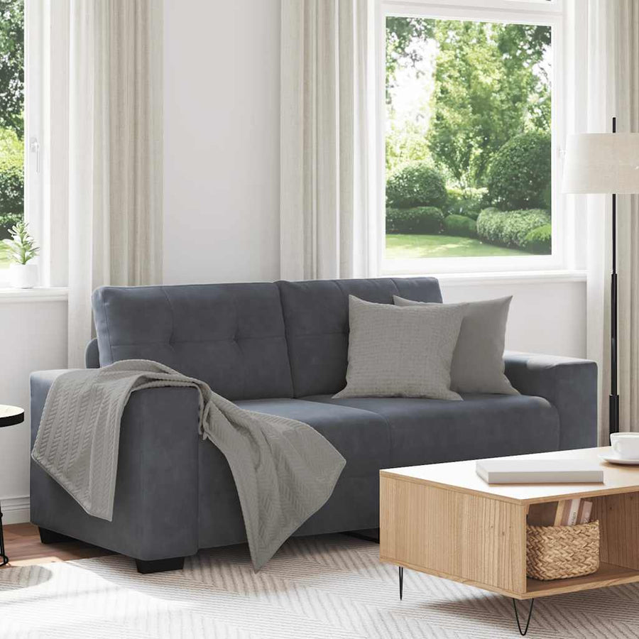 Loveseat Bank Fluweel 140 cm Donkergrijs