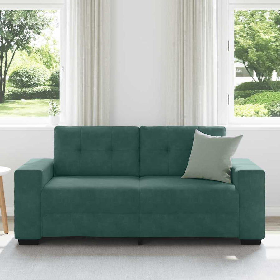 Loveseat Sofa Donkergroen 180x77x82 cm Fluweel