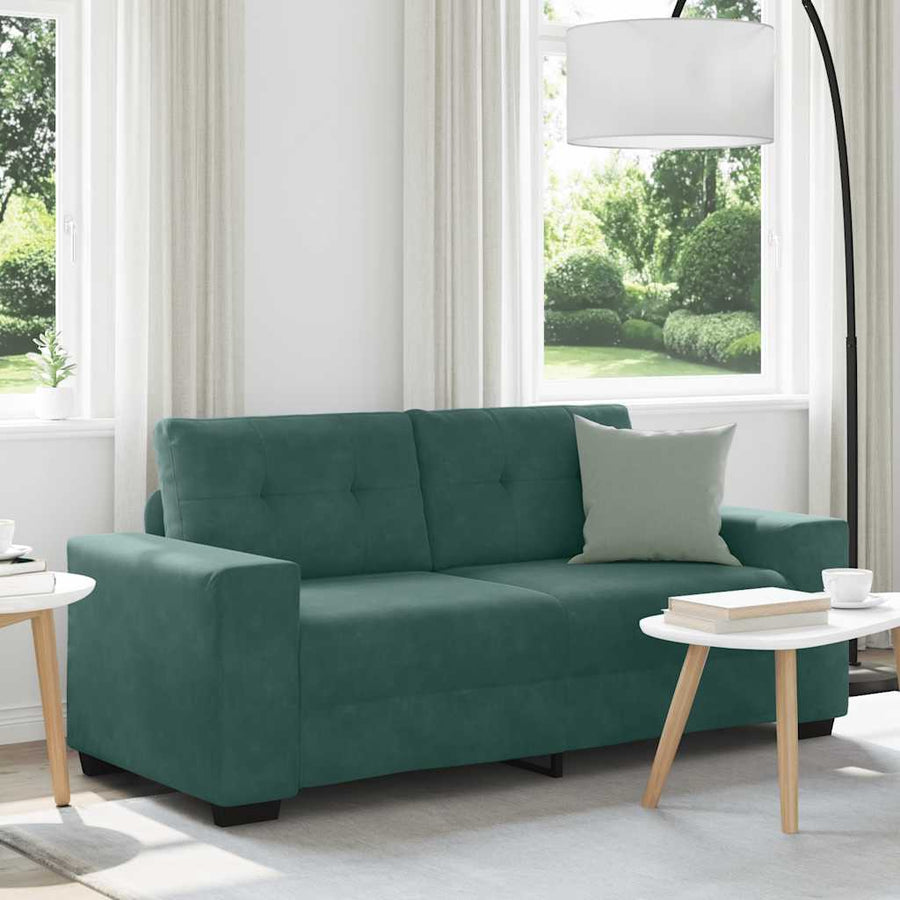 Loveseat Sofa Donkergroen 180x77x82 cm Fluweel