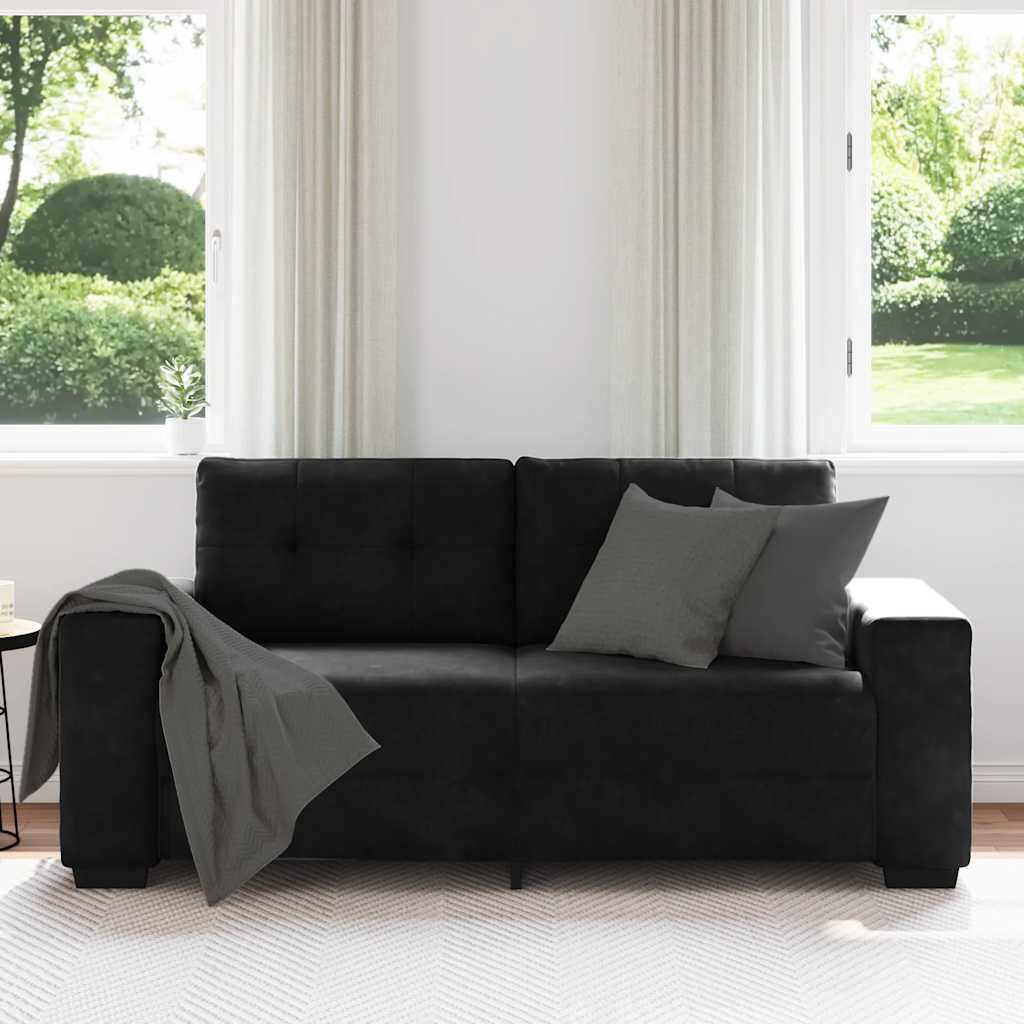 Loveseat Bank Fluweel 140 cm Zwart