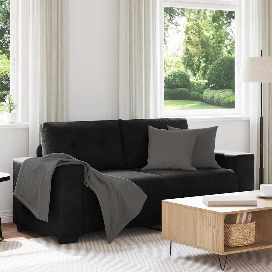 Loveseat Bank Fluweel 140 cm Zwart