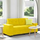 Loveseat Sofa Yellow 180x77x82 cm Velvet