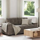 Loveseat donkergrijs kunstleer met kussen