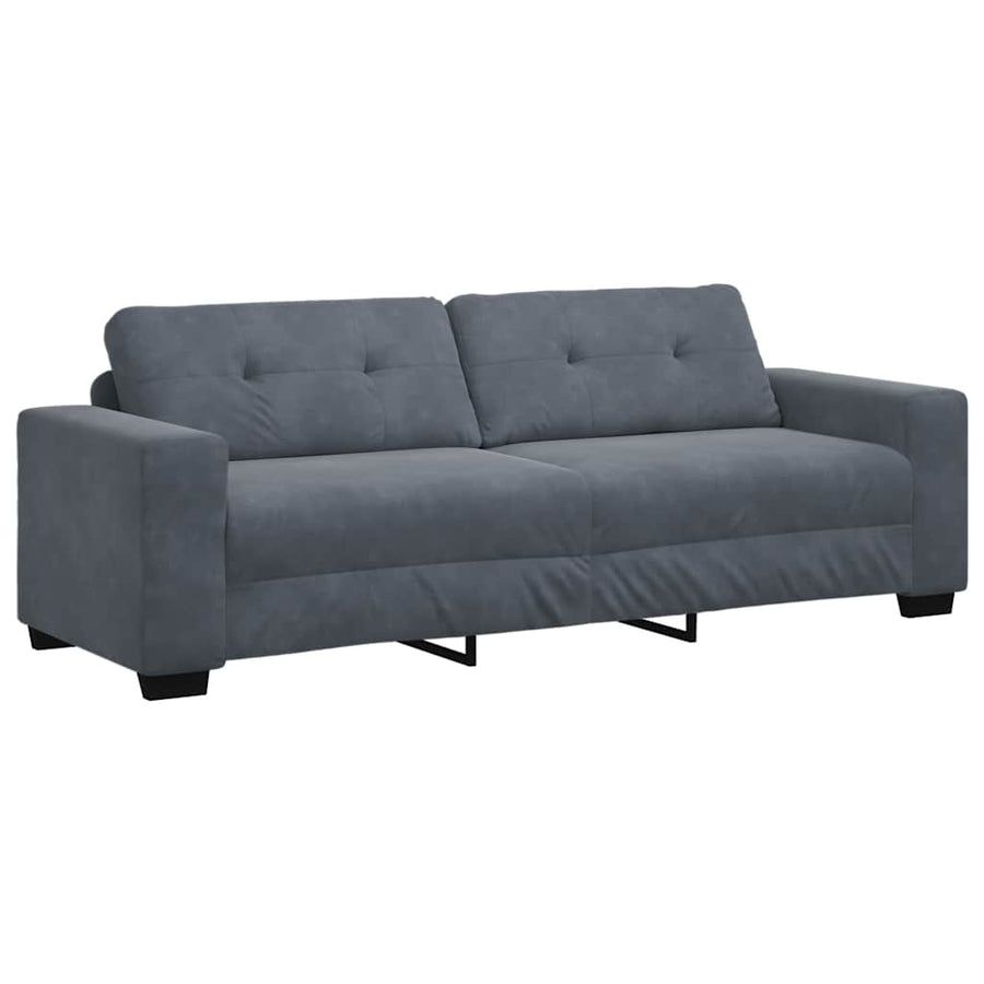 3-zitsbank donkergrijs 180 cm fluweel
