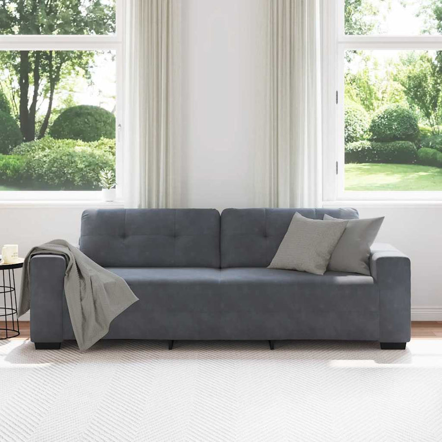 3-zitsbank donkergrijs 180 cm fluweel