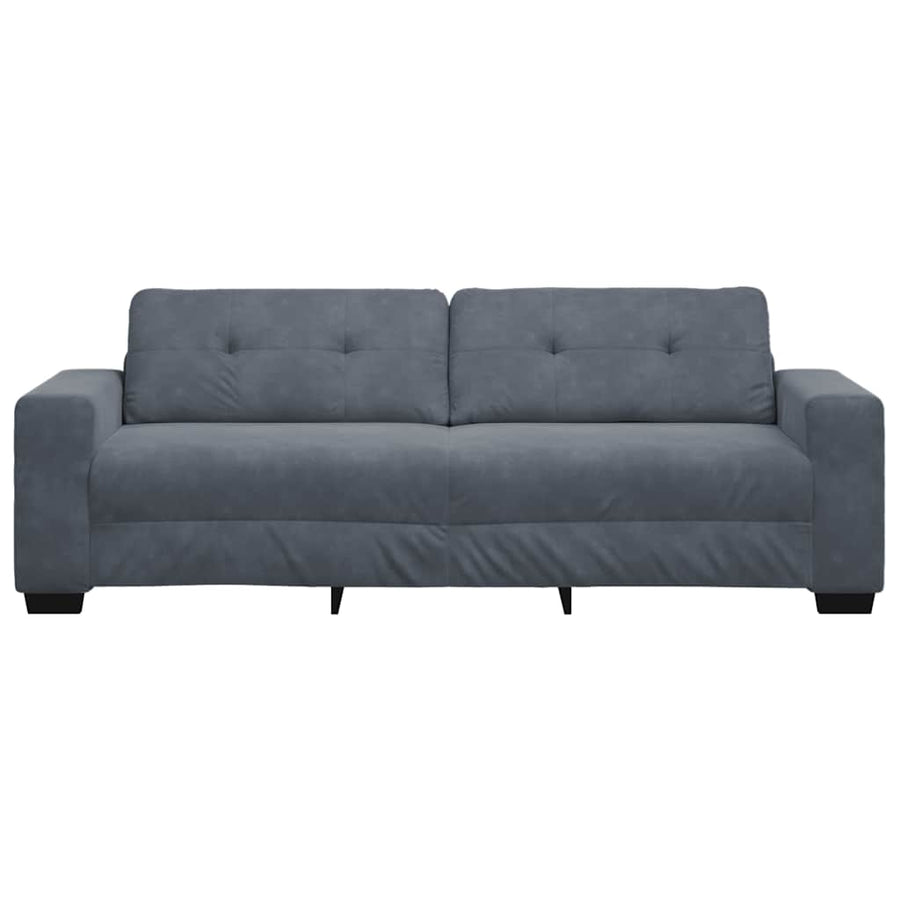 3-zitsbank donkergrijs 180 cm fluweel