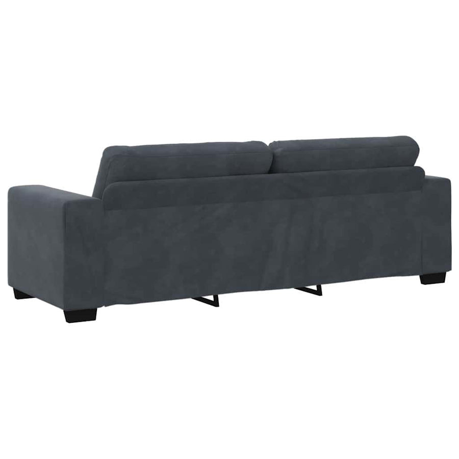 3-zitsbank donkergrijs 180 cm fluweel
