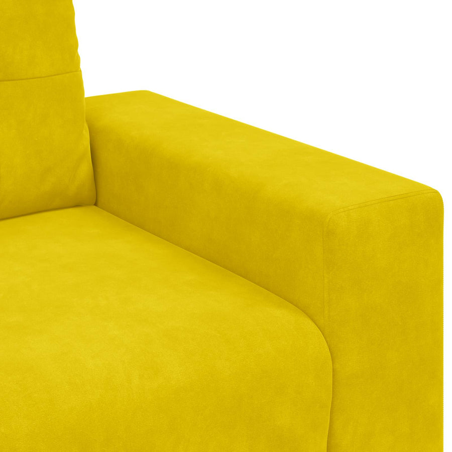 3-Zits Bank Geel 220 cm Fluweel