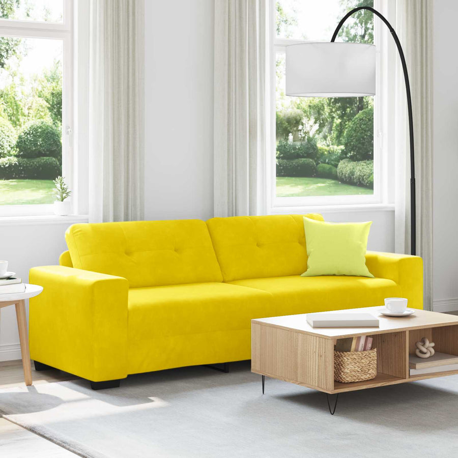 3-Zits Bank Geel 220 cm Fluweel