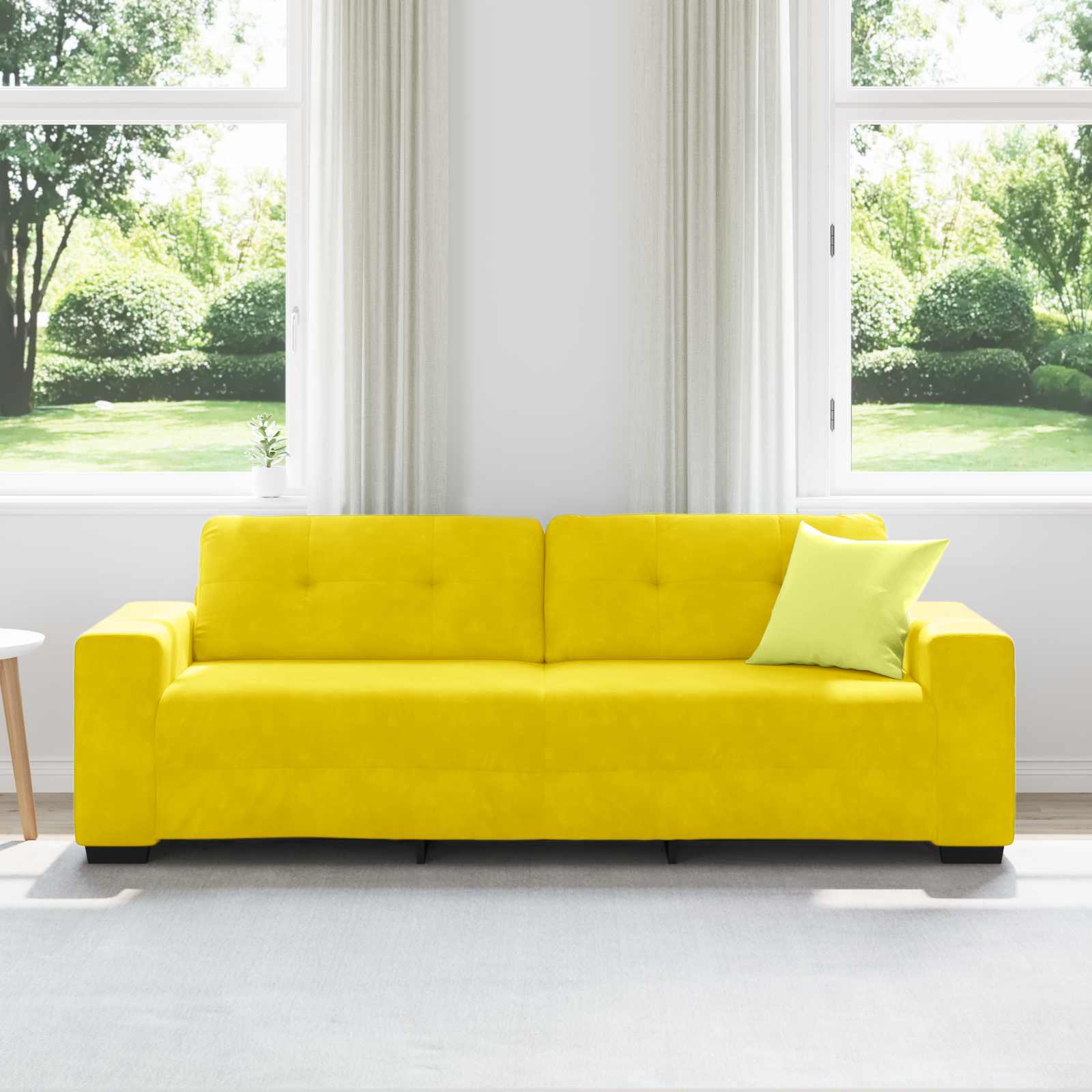 3-Zits Bank Geel 220 cm Fluweel