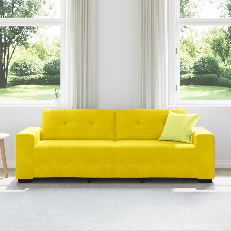 3-Zits Bank Geel 220 cm Fluweel