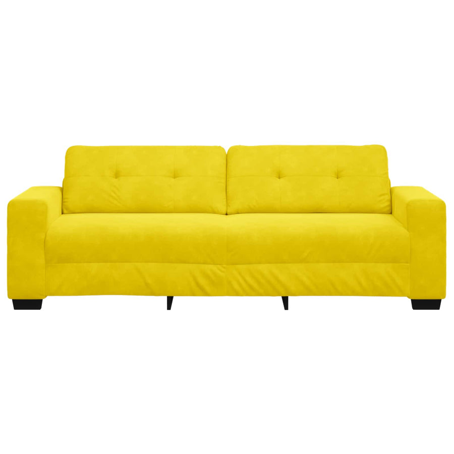 3-Zits Bank Geel 220 cm Fluweel