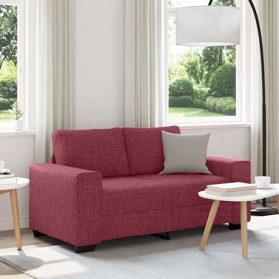 2-zitsbank wijnrood 160x77x82 cm stof