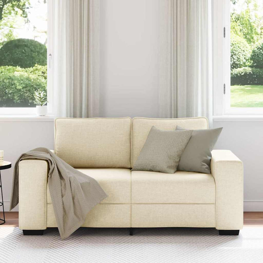 2-zitsbank crème 160x77x82 cm stof