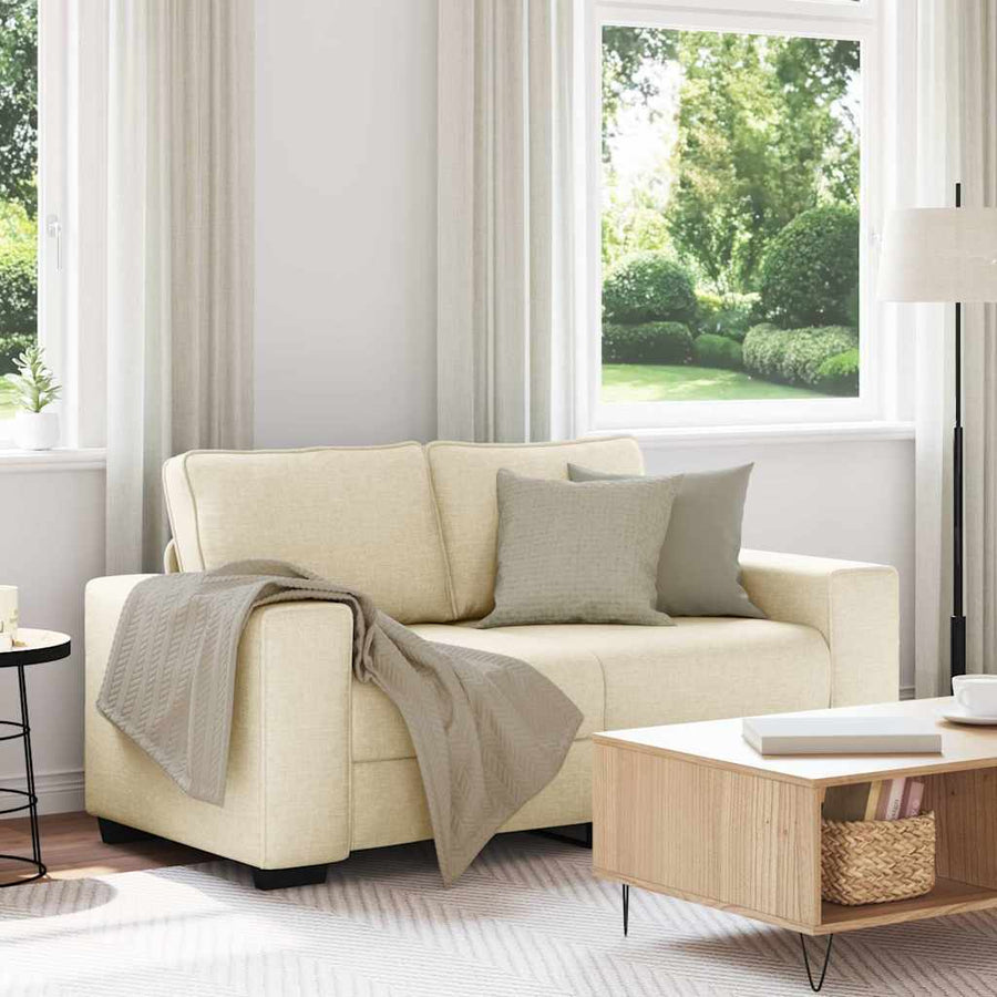 2-zitsbank crème 160x77x82 cm stof