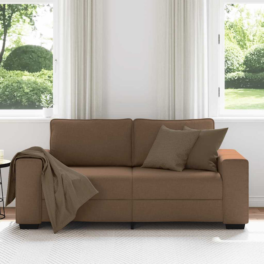2-zitsbank bruin 180x77x82 cm stof