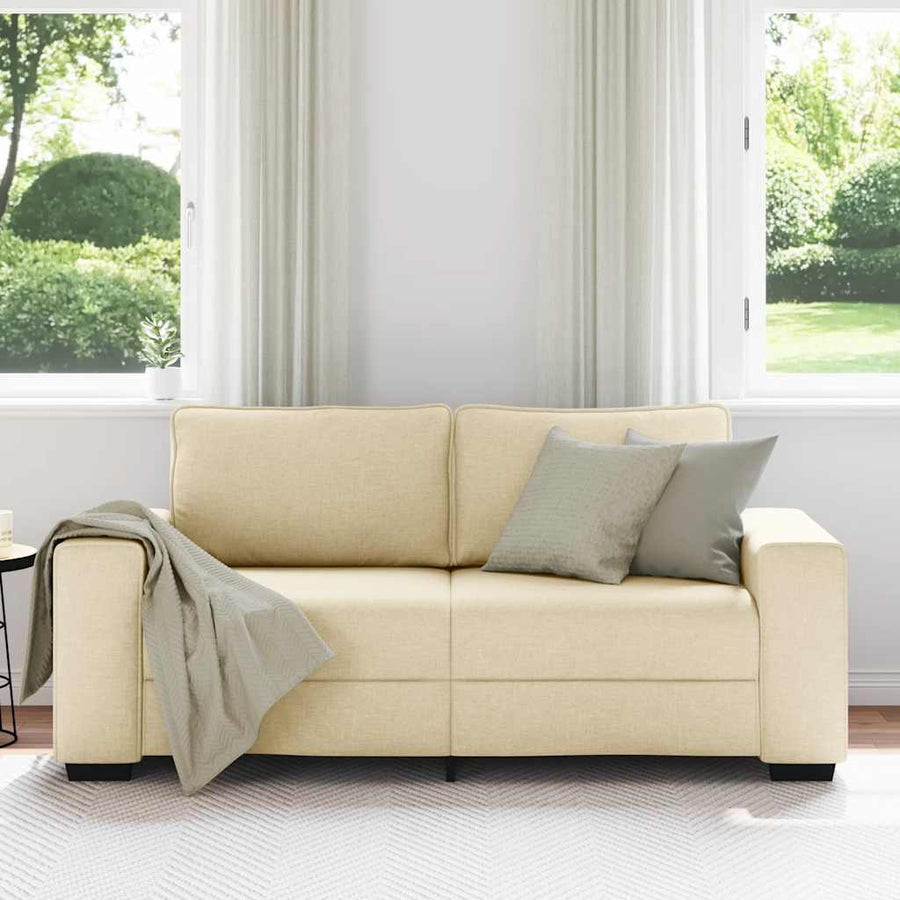 2-zitsbank crème 180x77x82 cm stof