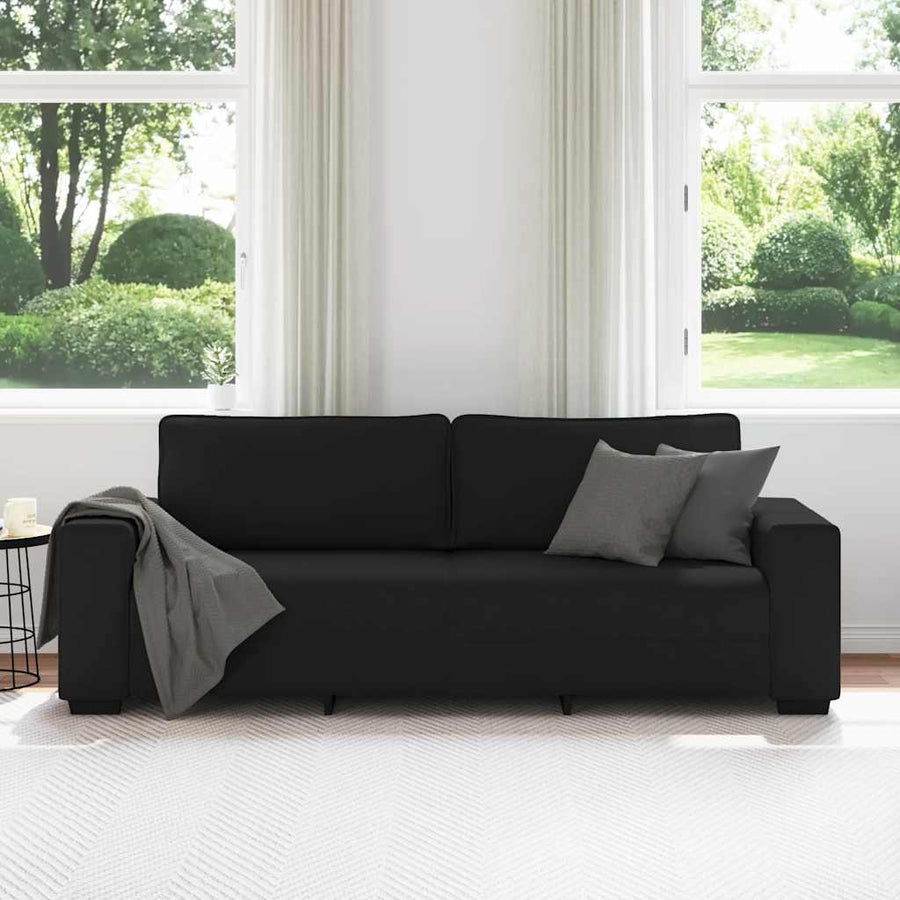 3-Zitsbank Stof 180 cm Zwart