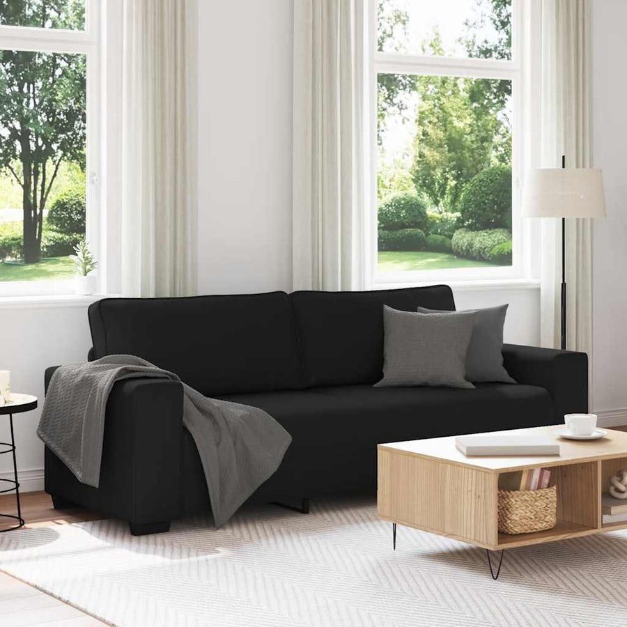 3-Zitsbank Stof 180 cm Zwart