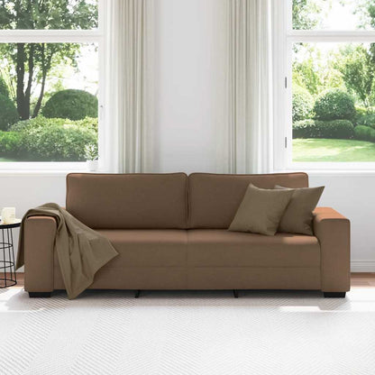 3-zitsbank bruin 220x77x82 cm stof