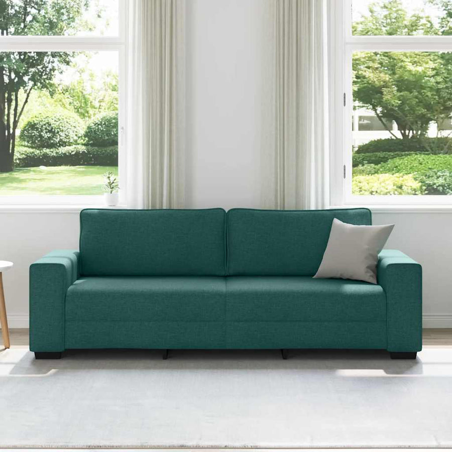3-zitsbank donkergroen 220x77x82 cm stof