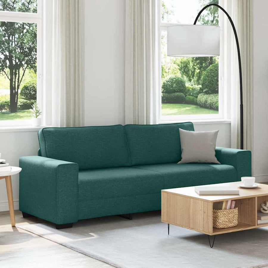 3-zitsbank donkergroen 220x77x82 cm stof