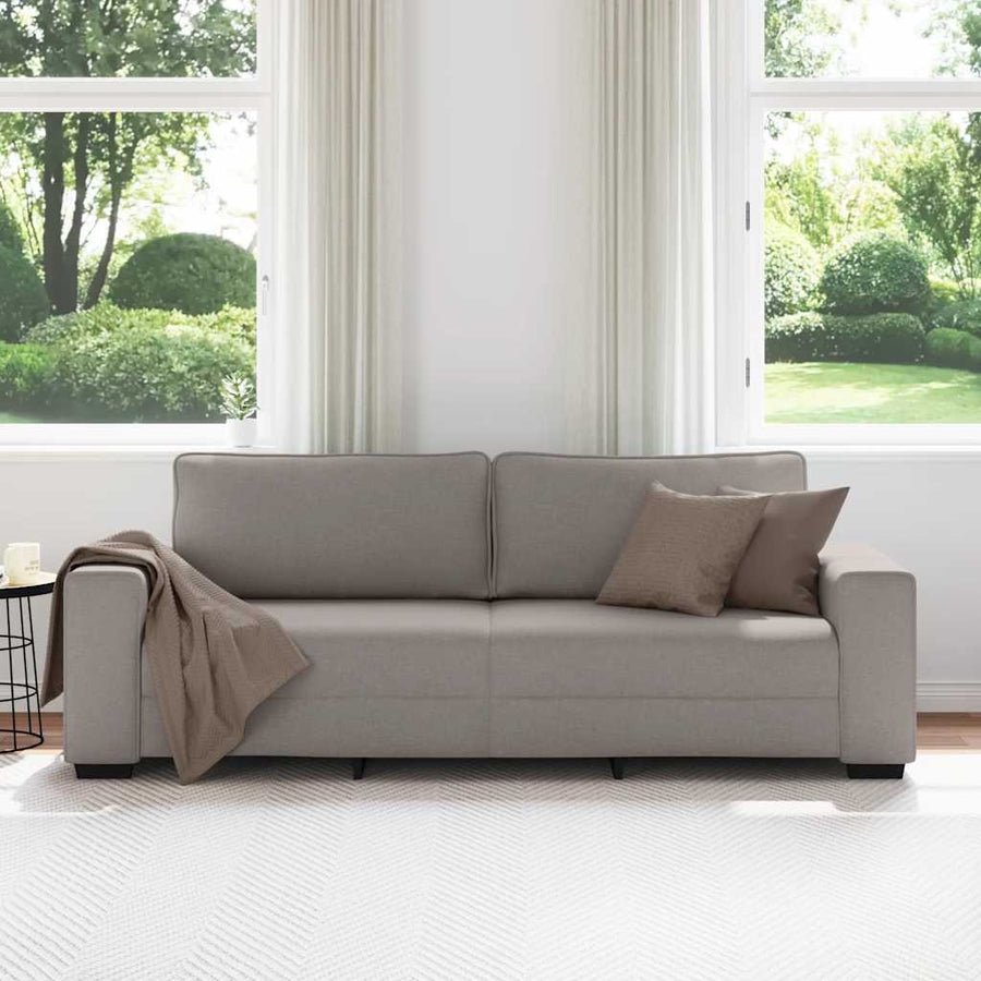 3-zitsbank Taupe 220x77x82 cm Stof
