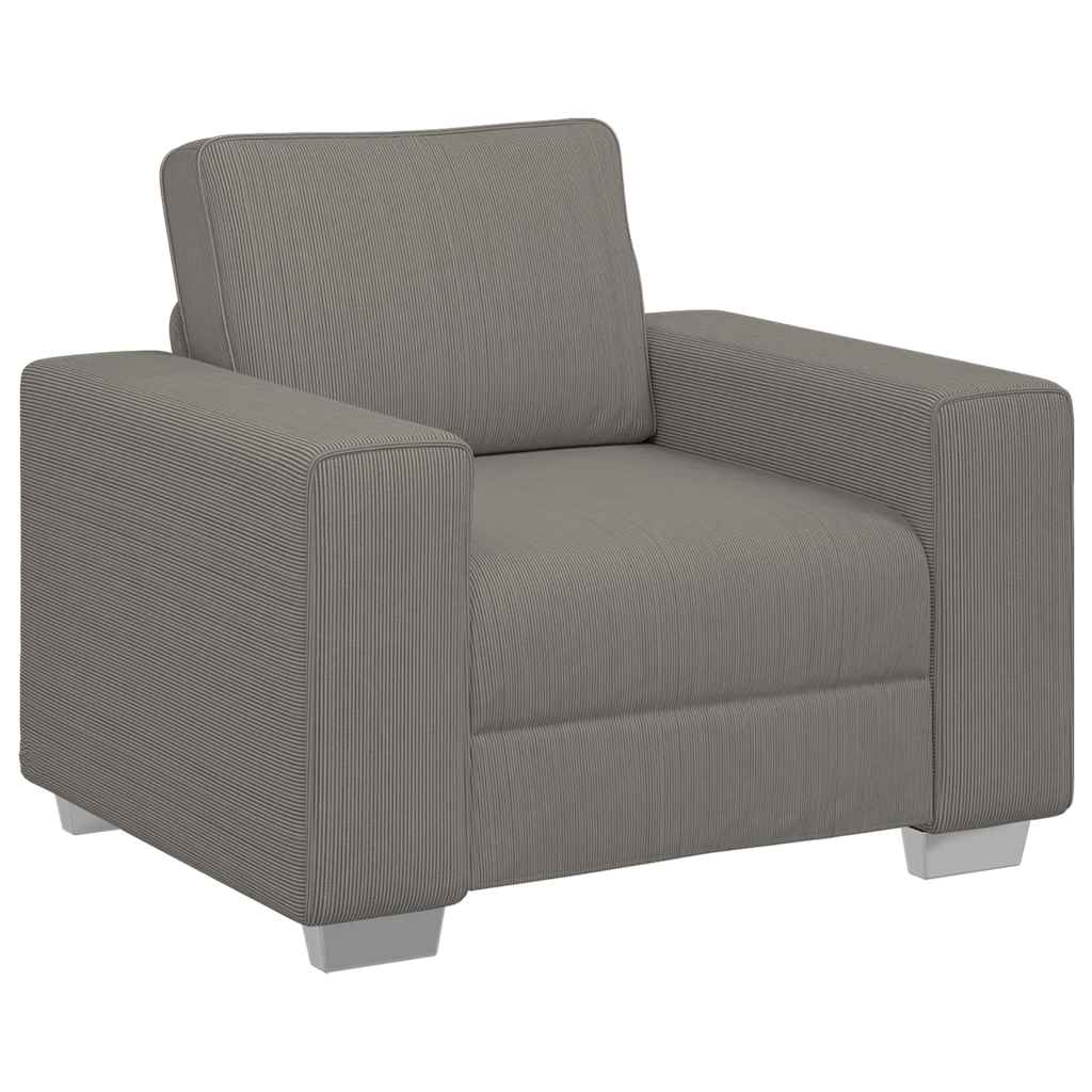 Sofastoel Lichtgrijs 100x77x82 cm Corduroy Stof