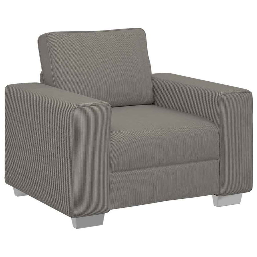 Sofastoel Lichtgrijs 100x77x82 cm Corduroy Stof