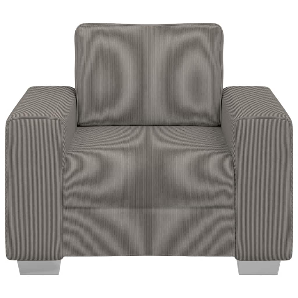 Sofastoel Lichtgrijs 100x77x82 cm Corduroy Stof