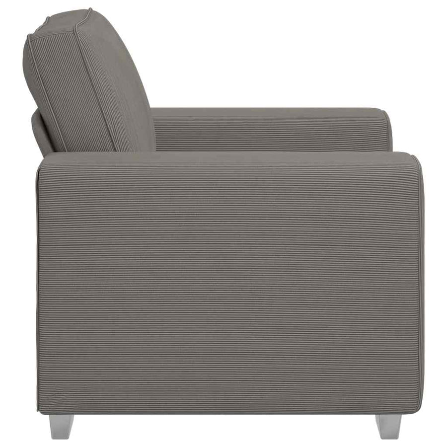 Sofastoel Lichtgrijs 100x77x82 cm Corduroy Stof