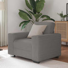 Armchair Light Gray 100x77x82 cm Corduroy Fabric