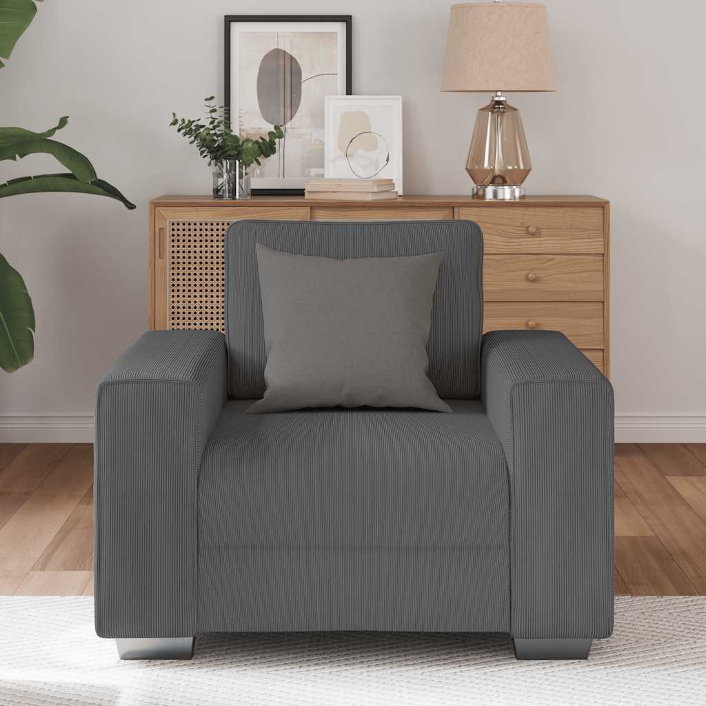 Fauteuil Corduroy Stof 60 cm Donkergrijs