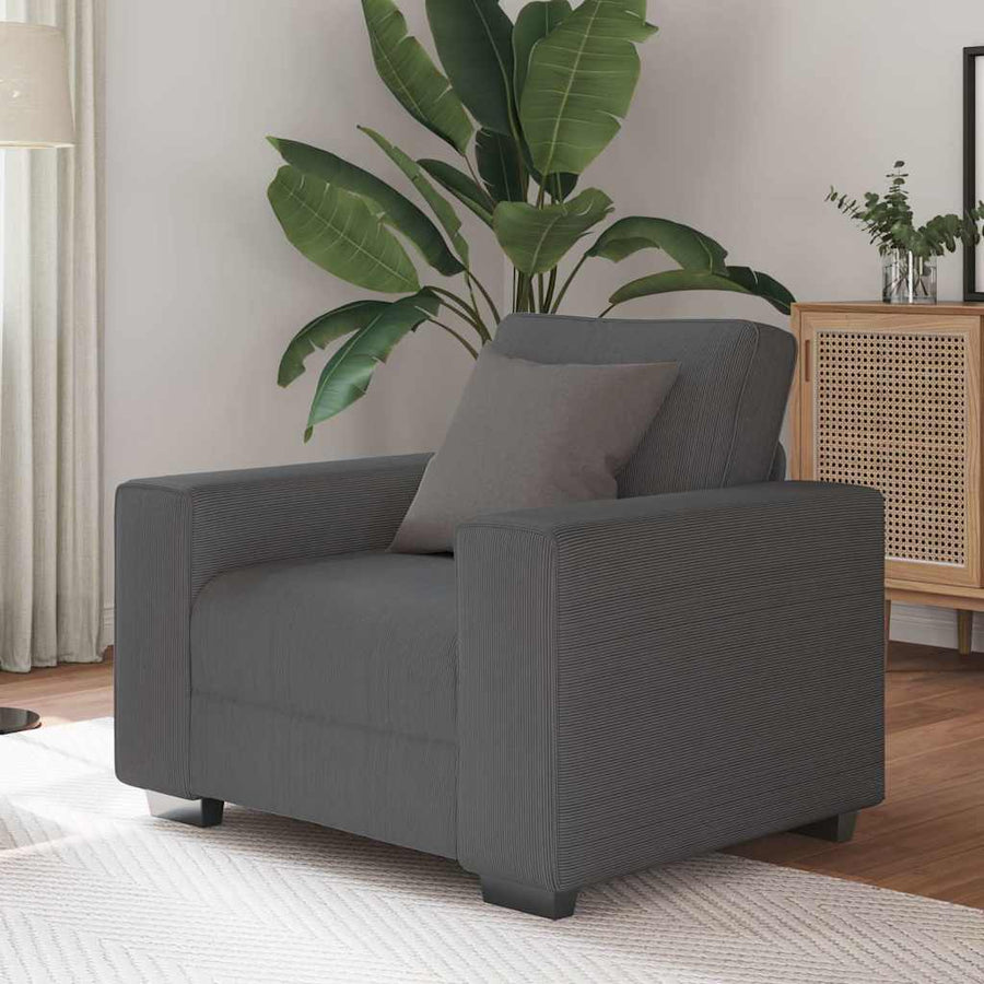 Fauteuil Corduroy Stof 60 cm Donkergrijs